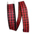 Reliant Ribbon Reliant Ribbon 92319W-739-09K Hilltop Cabin Buffalo Check Value Wired Edge Ribbon - Black & Red - 1.5 in. x 50 yards 92319W-739-09K